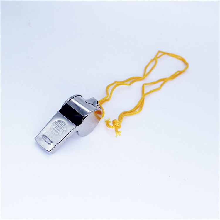 金品挂卡单色带绳金属口哨裁判哨子电镀环保包边口哨可过