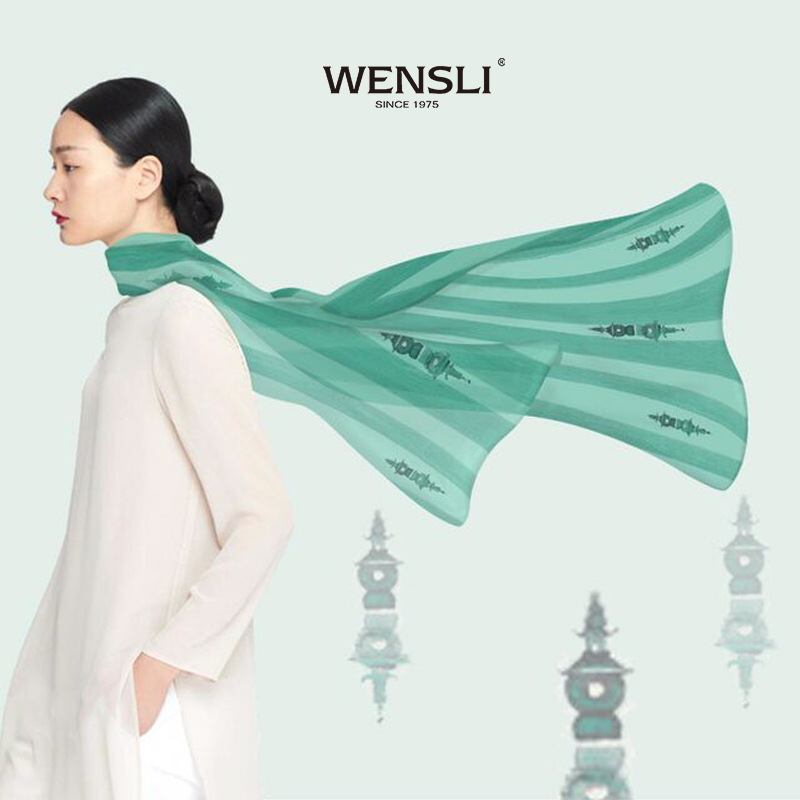 万事利丝巾g20峰会丝水柔情套装长巾大方巾100桑蚕丝礼品