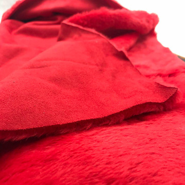 经编麂皮绒复合羊羔绒布 全涤小兔毛皮毛一体 仿兔毛服装面料