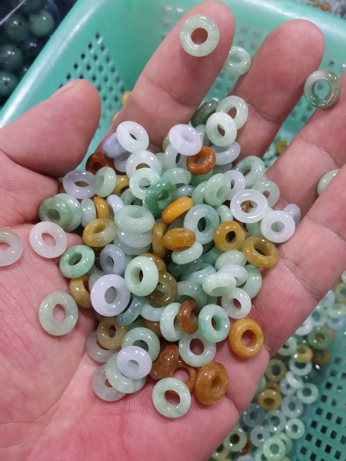 天然翡翠玉环翡翠玉小圆环小吊坠diy配饰散件缅甸翡翠手工散珠