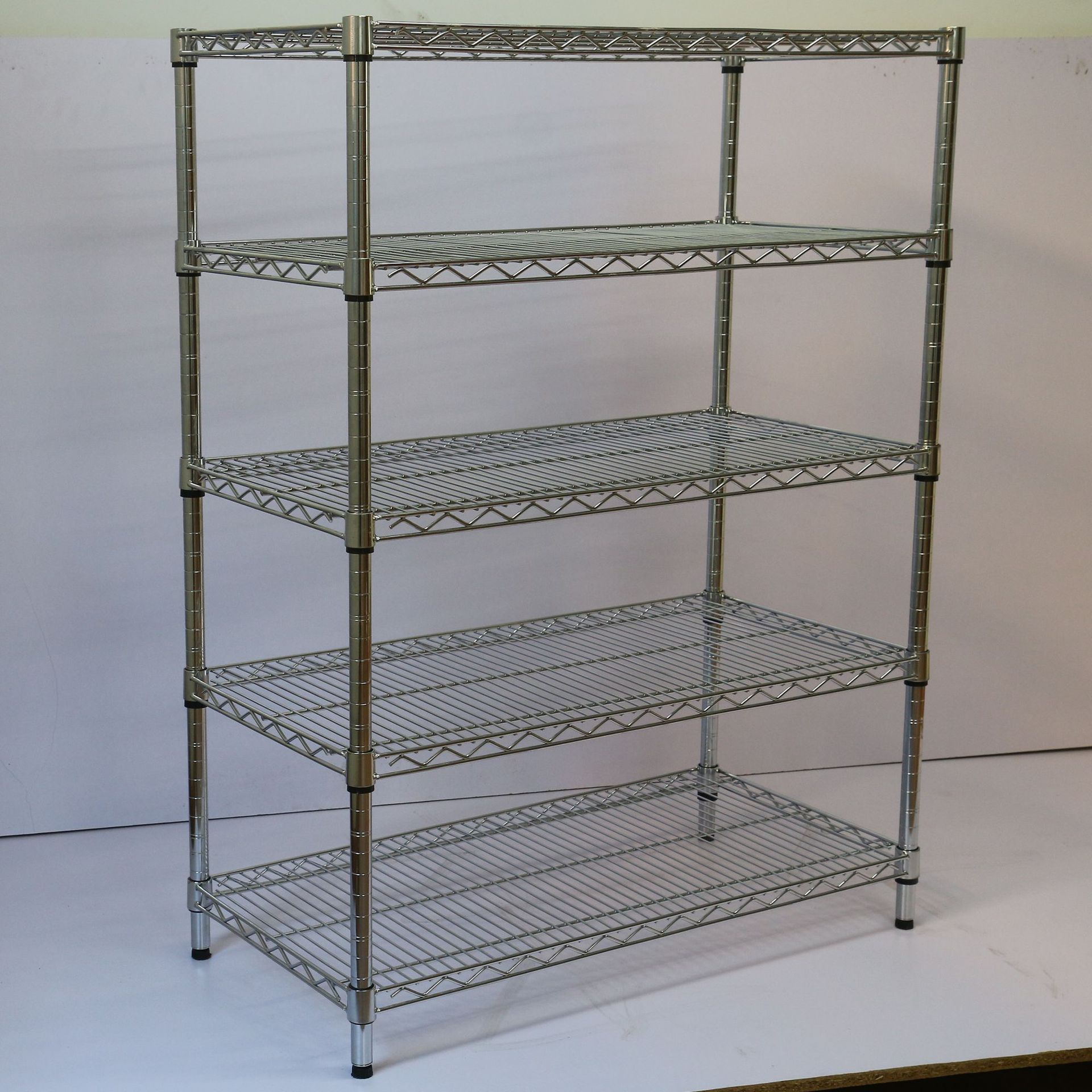 防静电车间库房多层金属镀铬线网货架带轮置物架家用不锈钢物料架