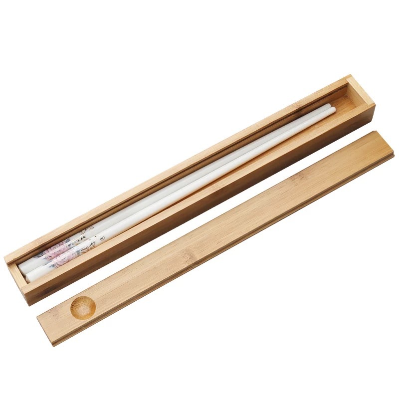 创意楠竹骨瓷筷子竹木筷子盒出差旅游必备品便捷式收纳筷子盒