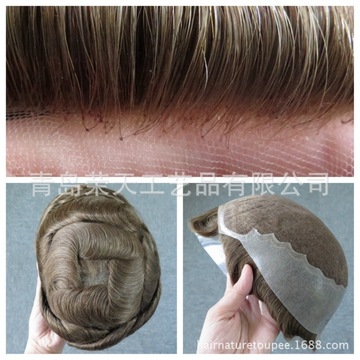 欧美外贸假发 真人发 发块 全手织手钩  织发补发 一代发国际快递