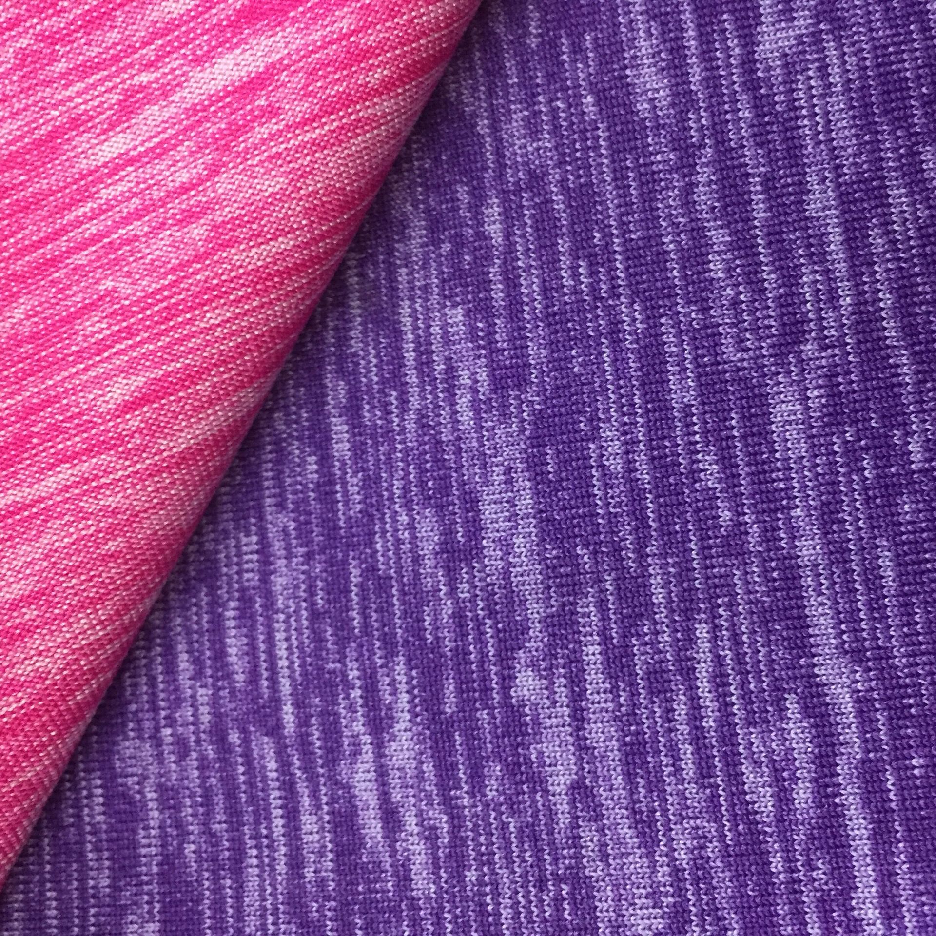 现货供应 段彩汗布拉架 七彩氨纶弹力仿阳离子色纺彩色运动牛奶丝