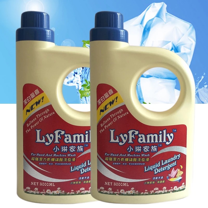 1箱6瓶小琳家族洁力有机磷酸洗衣液柔软舒适3l小林洗衣液