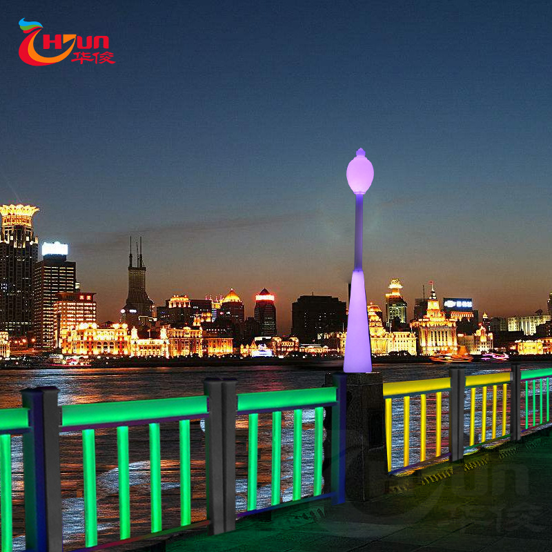 厂家生产七彩遥控护栏 道路马路中间栏杆 隔离防护公园亮化护栏