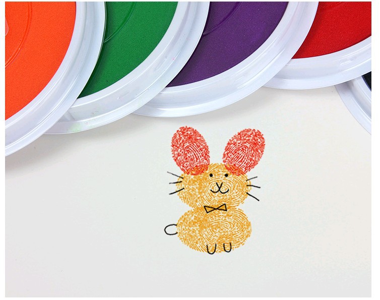 大号手指画印泥可水洗绘画颜料手掌拓印涂鸦彩绘手印盘