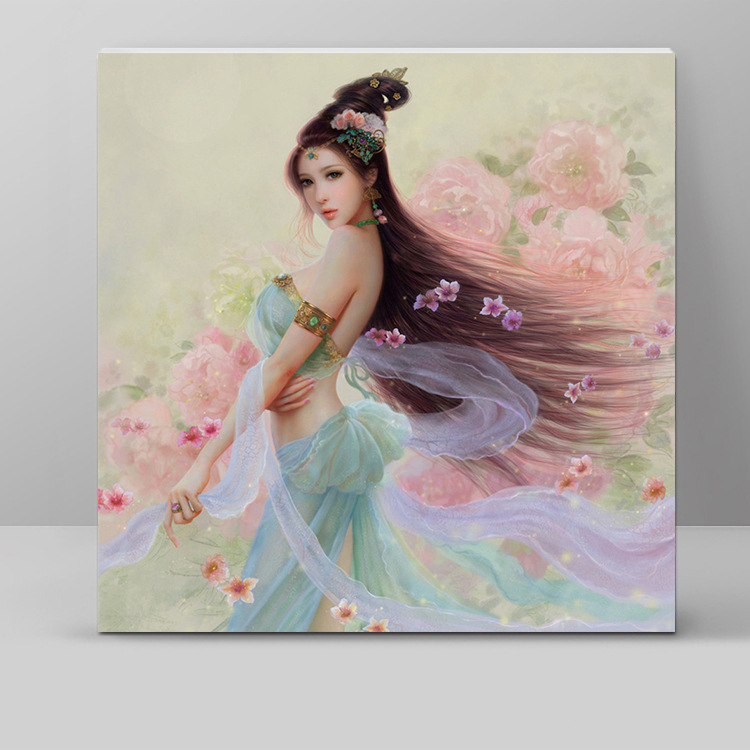 新款钻石画大幅魔方圆钻客厅点钻十字绣满钻古典仕女古装美女人物