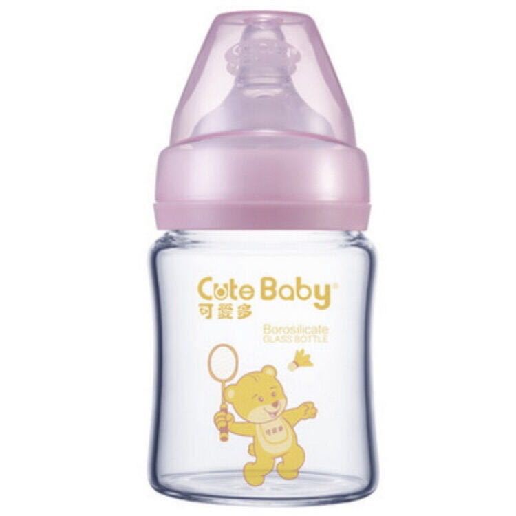 Keaiduo Wide Caliber Bright Crystal Glass Feeding Bottle Newborn Anti-Flatulence Feeding Bottle 150ml
