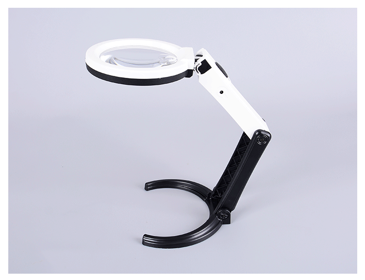 台式 手持两用高清带led灯阅读放大镜 带插座可充电 90mm 3b-1b