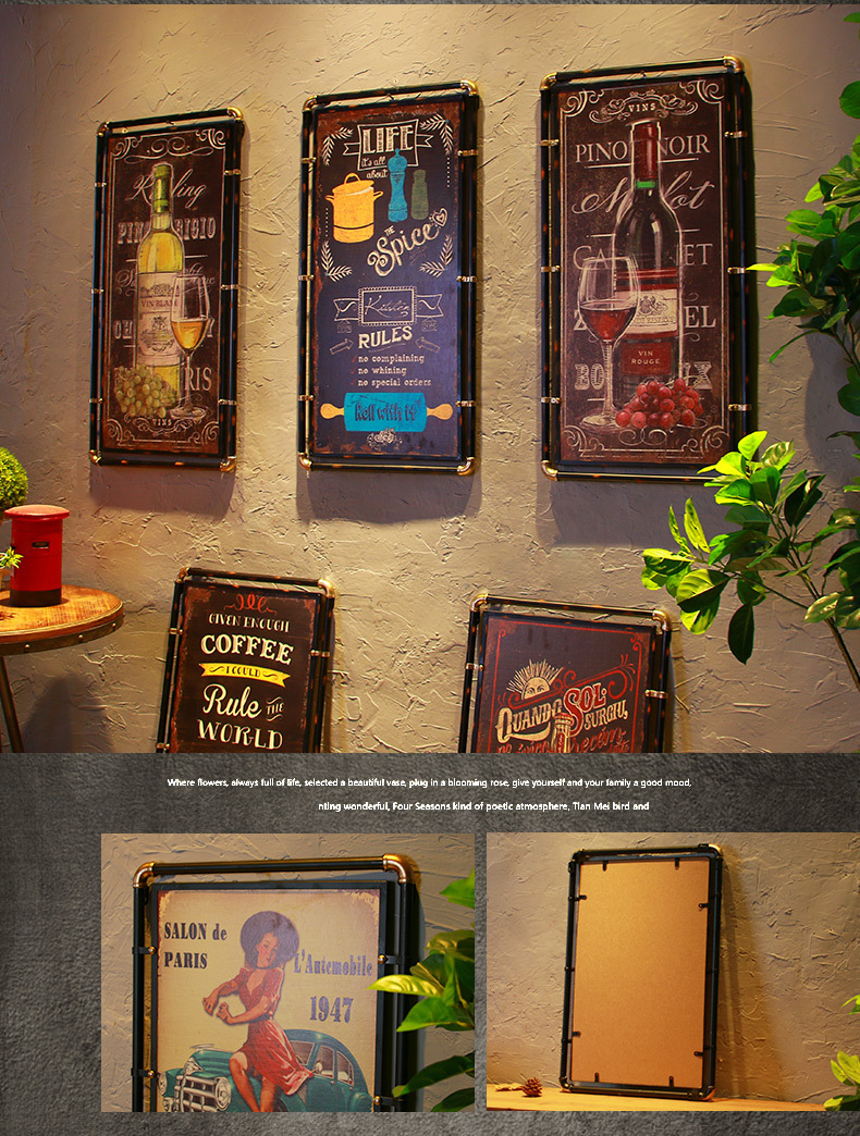 复古铁艺水管装饰画 创意家居客厅酒吧墙壁饰品挂件工艺品批发