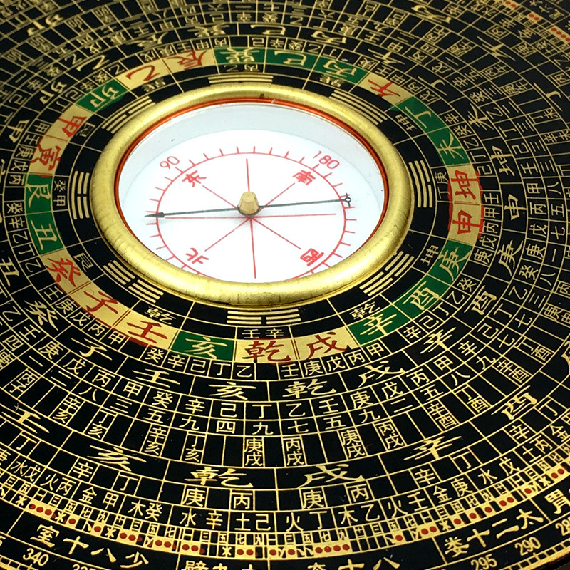 专业风水罗盘高精度仿古木盒纯铜三元三合综合盘罗经仪指南针促销