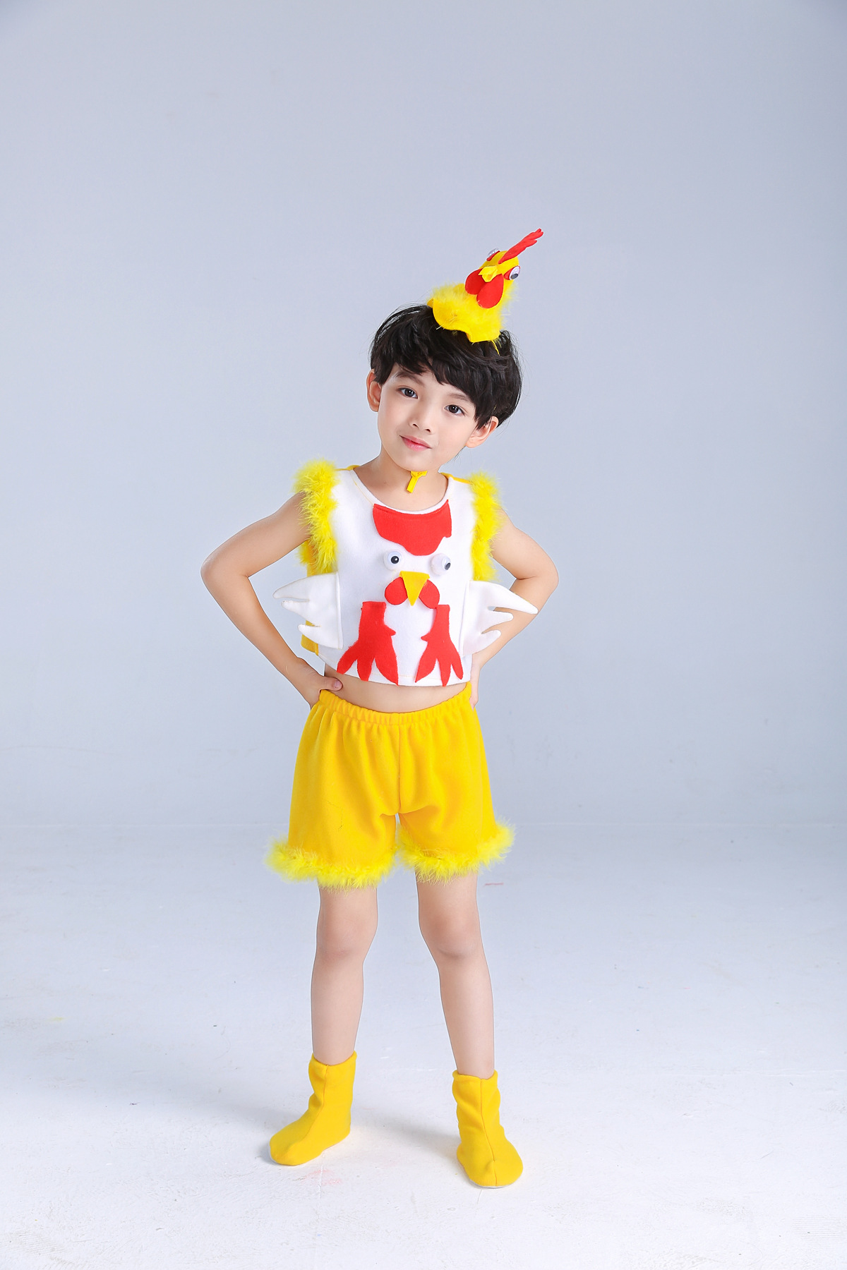 新款小鸡也疯狂演出服儿童动物舞蹈服小鸡造型服装幼儿表演服批发