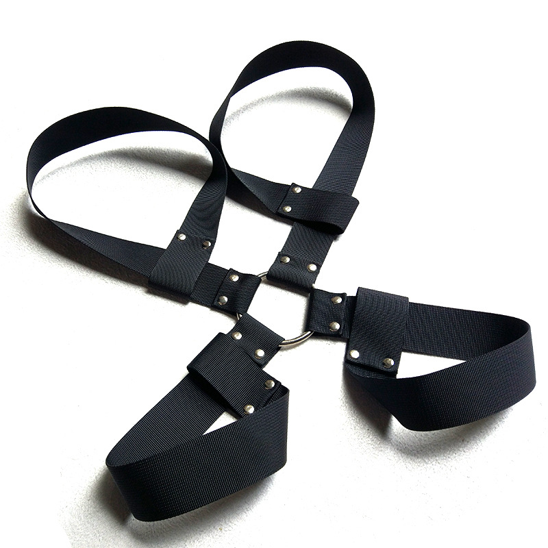 厂家批发织带束缚十字扣尼龙金属捆绑手拷性玩具情趣成人用品