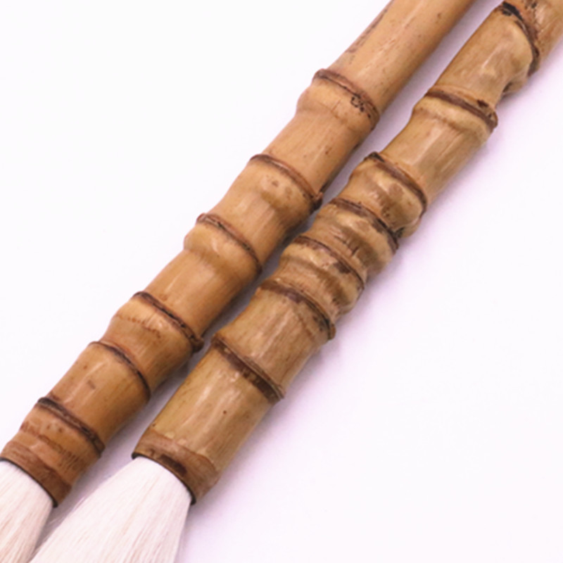 天然罗汉竹子笔杆地书毛笔 老人健身广场大字水写羊毫兼毫地书笔