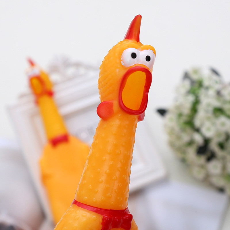 宠物玩具三款惨叫鸡pvc搪胶磨牙玩具 发泄鸡整人整蛊创意发声玩具
