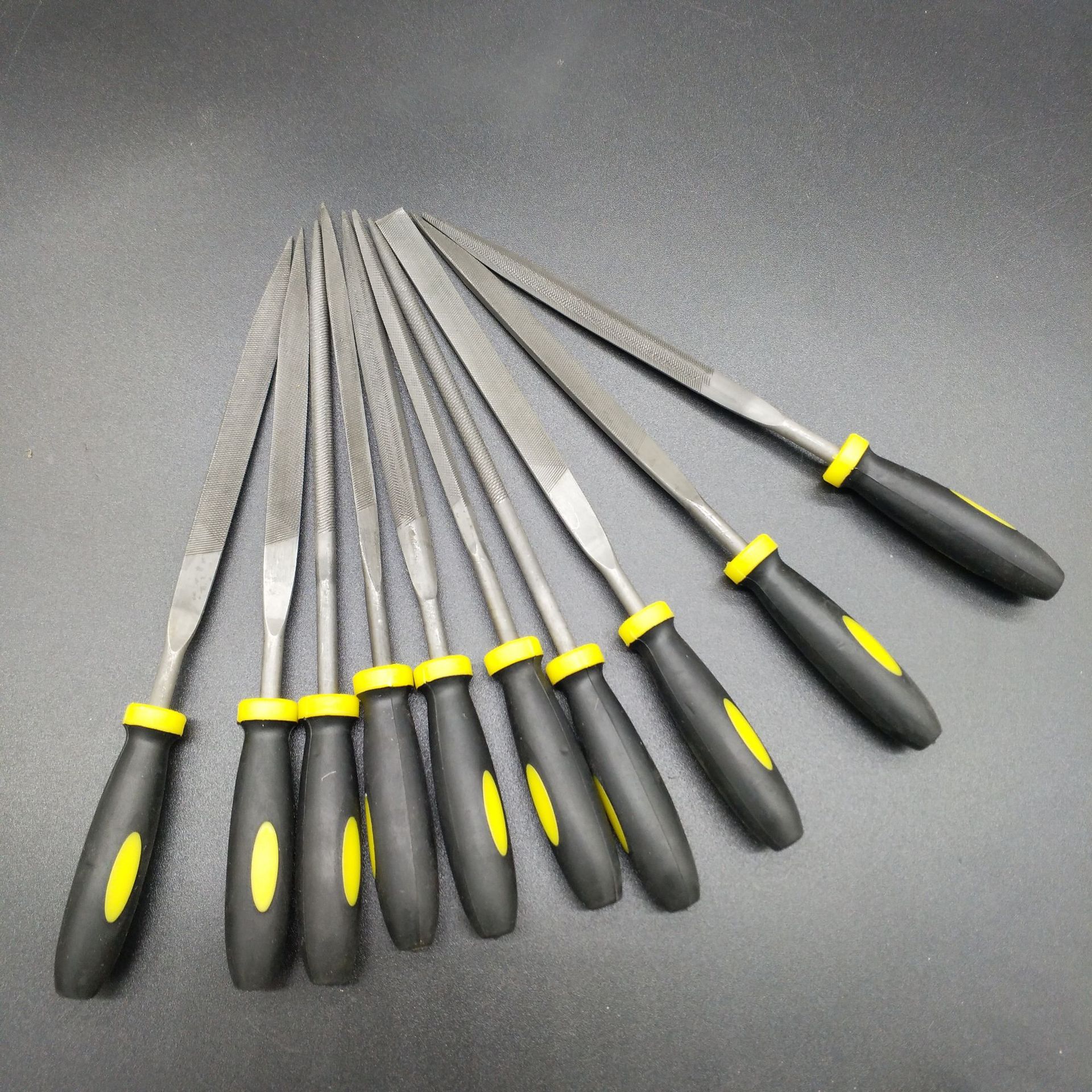 什锦钢锉刀 双色塑柄修整锉 10件套挂袋套装小锉刀 木工什锦锉