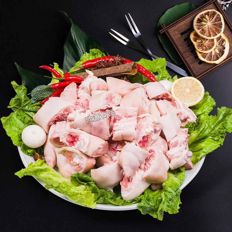 厂家直供普通人工火烧开边猪脚粒20斤/件  鲜冻猪副食品 大量批发