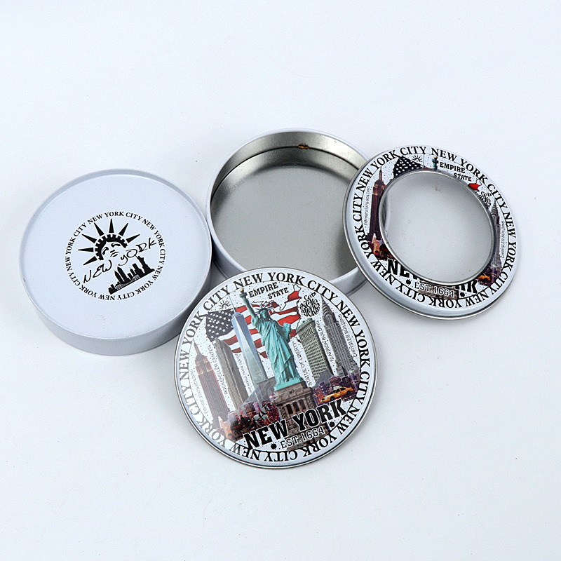 杯垫套装 方形马口铁杯垫 马口铁印刷杯垫创意礼品杯垫