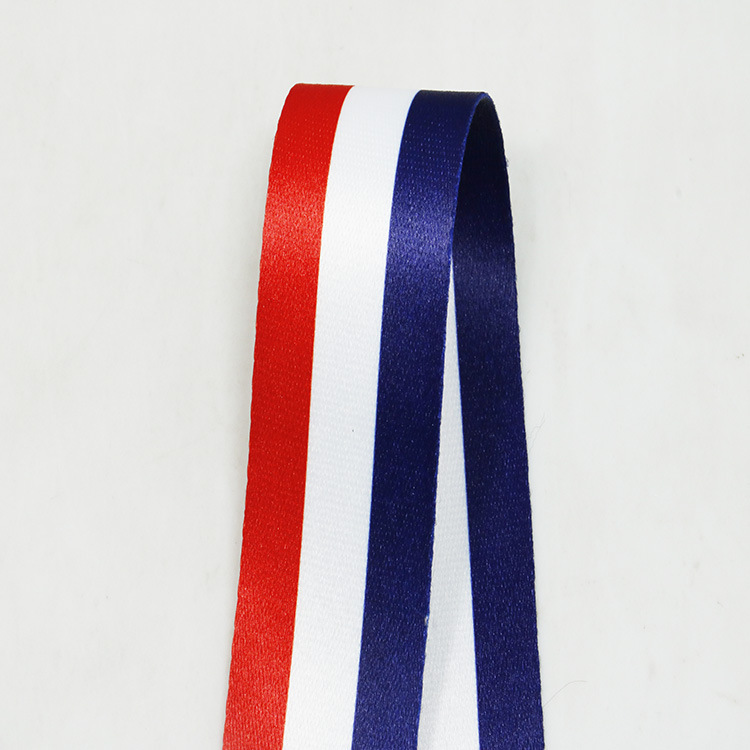 红白蓝涤纶奖牌证件间色带