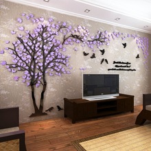 厂家直销3D立体墙贴亚克力情侣树墙贴客厅卧室电视背景墙贴批发
