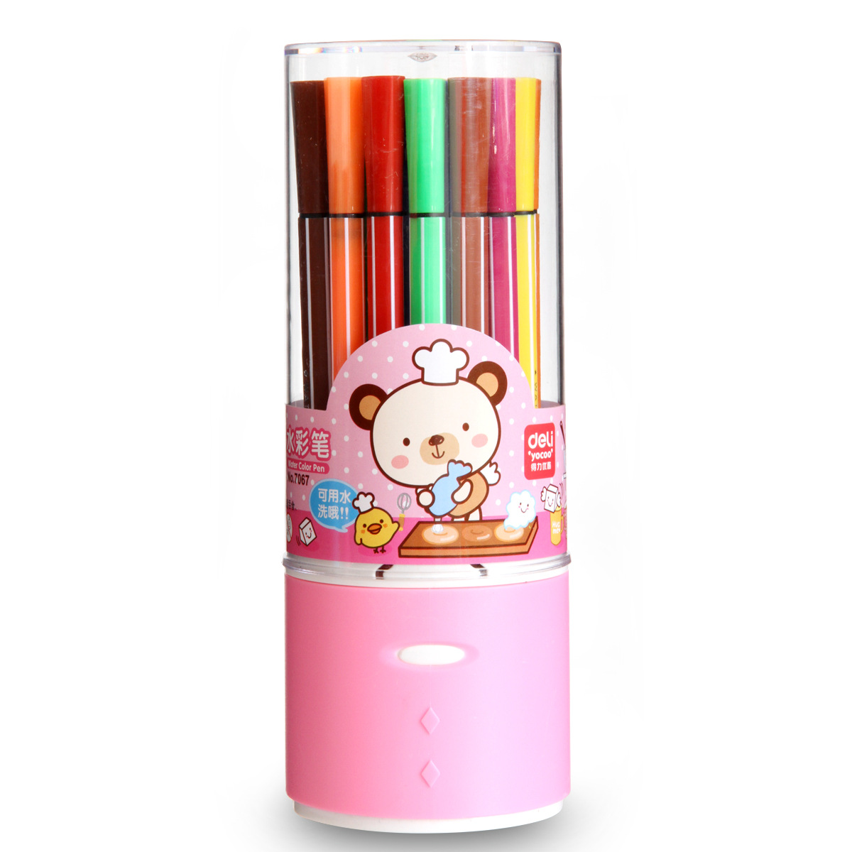 得力7067水彩笔 24色彩色绘画笔 学生儿童礼品水洗水彩笔办公