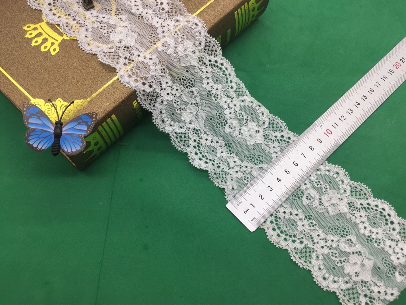 福建厂家直销现货供应6023#宽度8cm黑白颜色弹力精品蕾丝花边