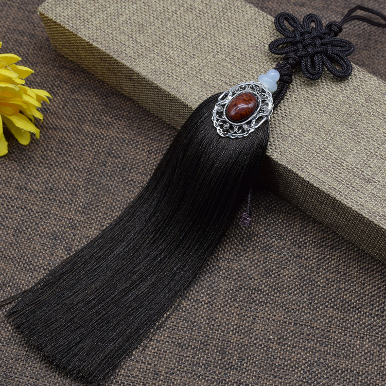 多色玉珠合金宝石翡翠玉珠流苏吊穗中国结穗子车挂包挂绳三通配饰