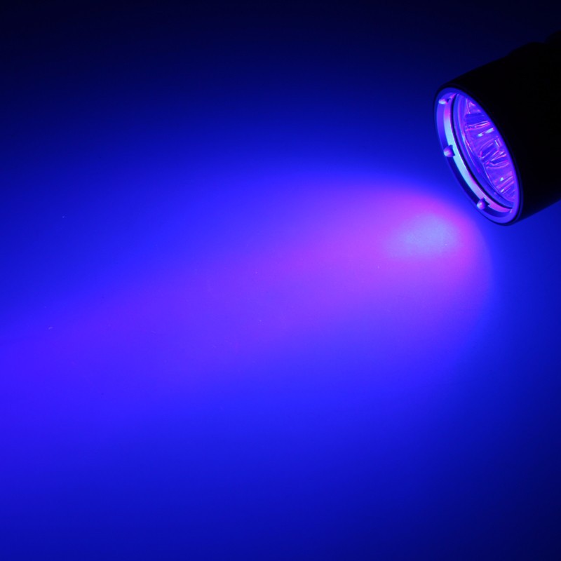 紫外线专业潜水5×led手电筒 水下远射强光紫光手电筒灯