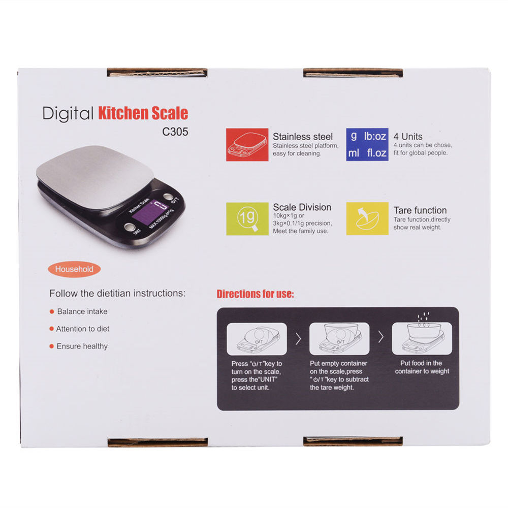 Electronic Household Kitchen Scale 3kg/0.1G Electronic Scale 10kg/1G Kitchen Scale Baking Scale 5kg/0.1 Kitchen Scale