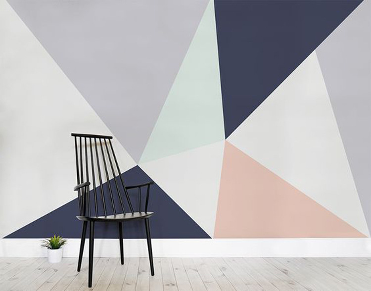 现代简约欧式3d几何色块壁纸 餐厅酒吧酒店客厅电视背景墙纸壁画