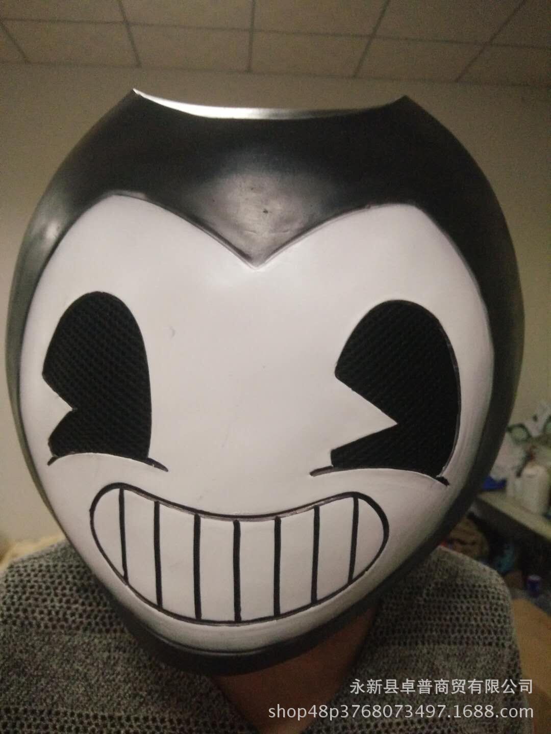 万圣节脸谱酒吧舞会派对扮演游戏班迪与墨水机器头套乳胶班迪面具