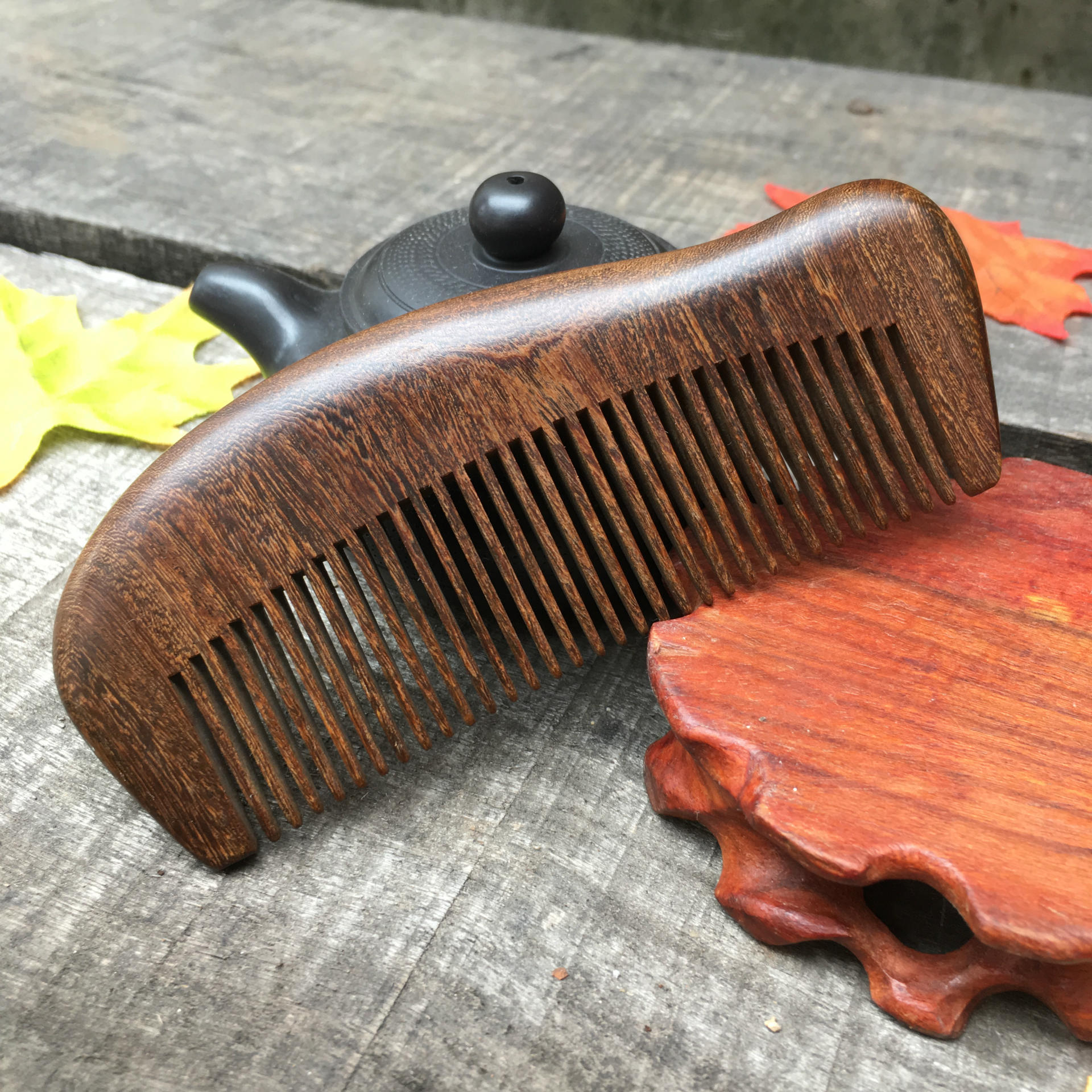 13公分黑金檀木梳量大从优支持定制檀木梳子口袋梳子美发梳子