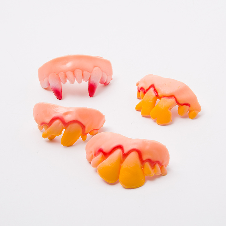 Halloween Dentures Toy Teeth Vampire Teeth Zombie Front Teeth Funny Plastic Soft Tooth Socket
