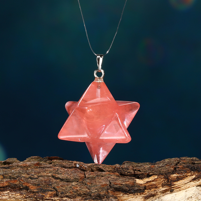 anise star梅尔卡巴 吊坠 八角星 天然石 生命之花项链旅游纪念品