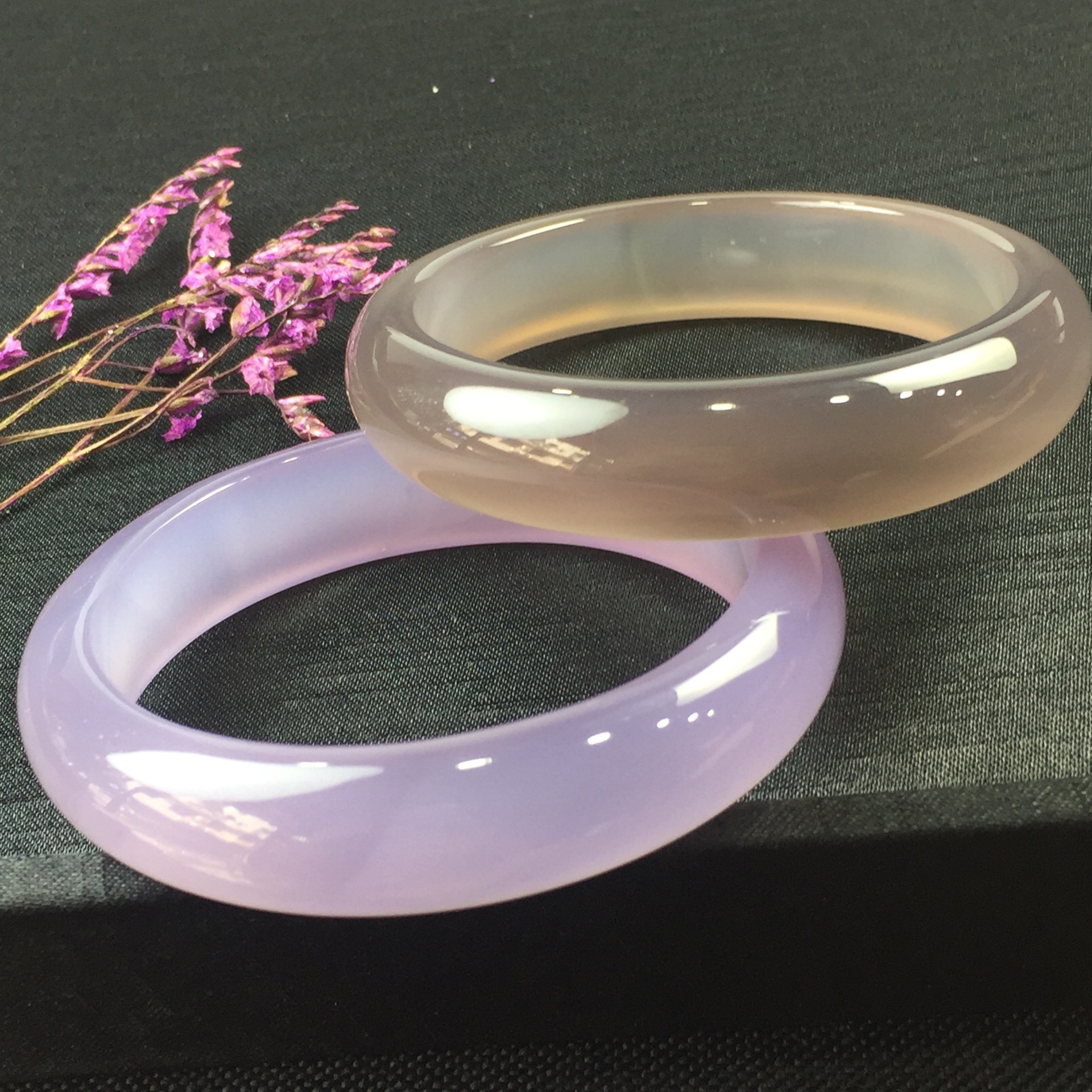 天然冰种阳绿紫罗兰玛瑙玉镯子手镯女款手饰品可出证书送妈妈礼物