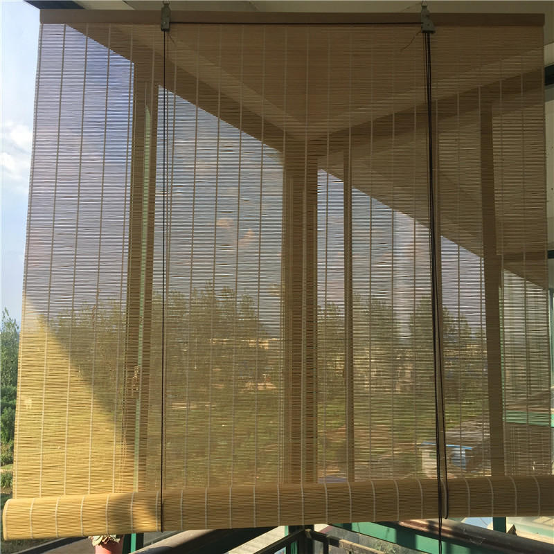 竹帘窗帘卷帘升降门帘遮光百叶遮阳隔断办公室屏风帘中日式竹帘子