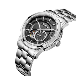 瑞士faleda精钢进口全自动机械表男士蓝宝石玻璃镂空手表防水腕表