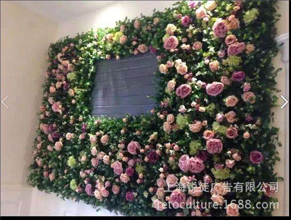 仿真植物背景墙 鲜花背景墙 定制婚礼鲜花背景 橱窗鲜花装饰