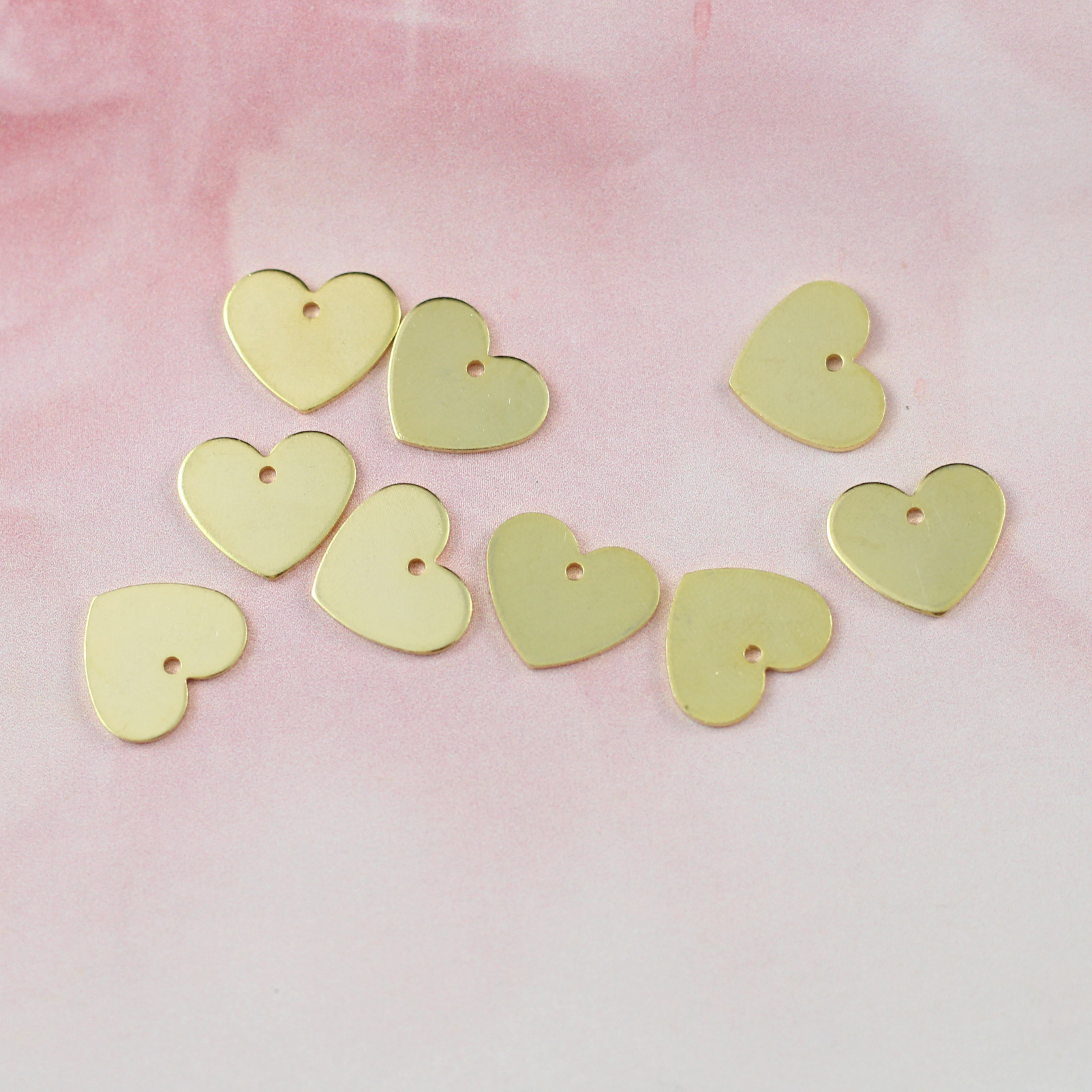 铜镀真金造型薄片diy耳环挂件三角月亮爱心菱形扇形吊坠饰品配件