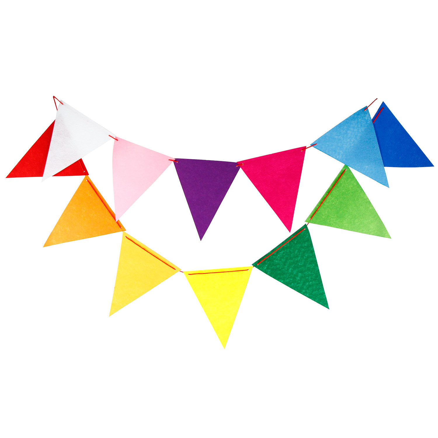 12片 不织布 彩虹糖果 三角旗 diy 婴儿生日派对布置串旗 橱窗装