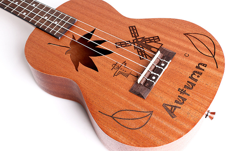 乐器厂批发尤克里里 26寸全沙比利ukulele 成人小吉他 gkt-45