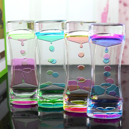 创意亚克力减压油滴液体沙漏家居摆件入油工艺品桌面装饰节日礼品