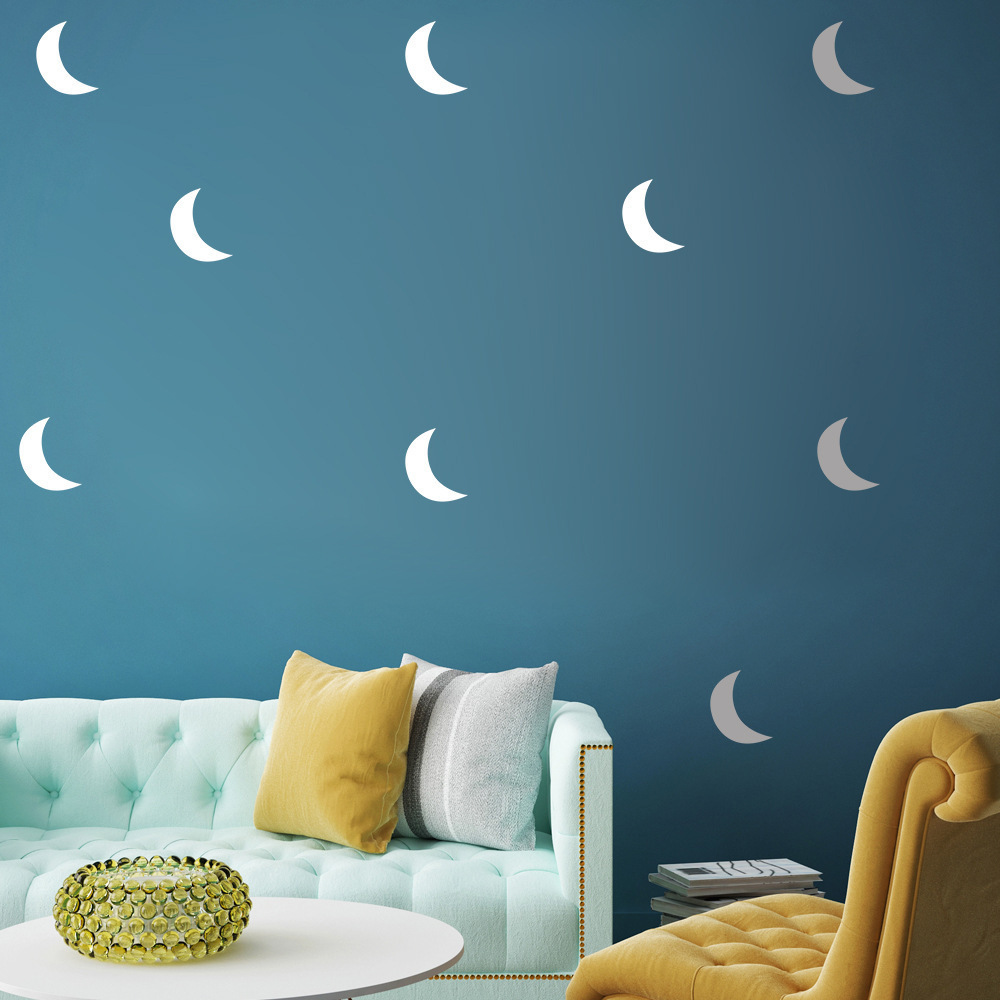 月亮月牙墙贴创意diy客厅卧室美化装饰贴画pvc可移除壁画批发