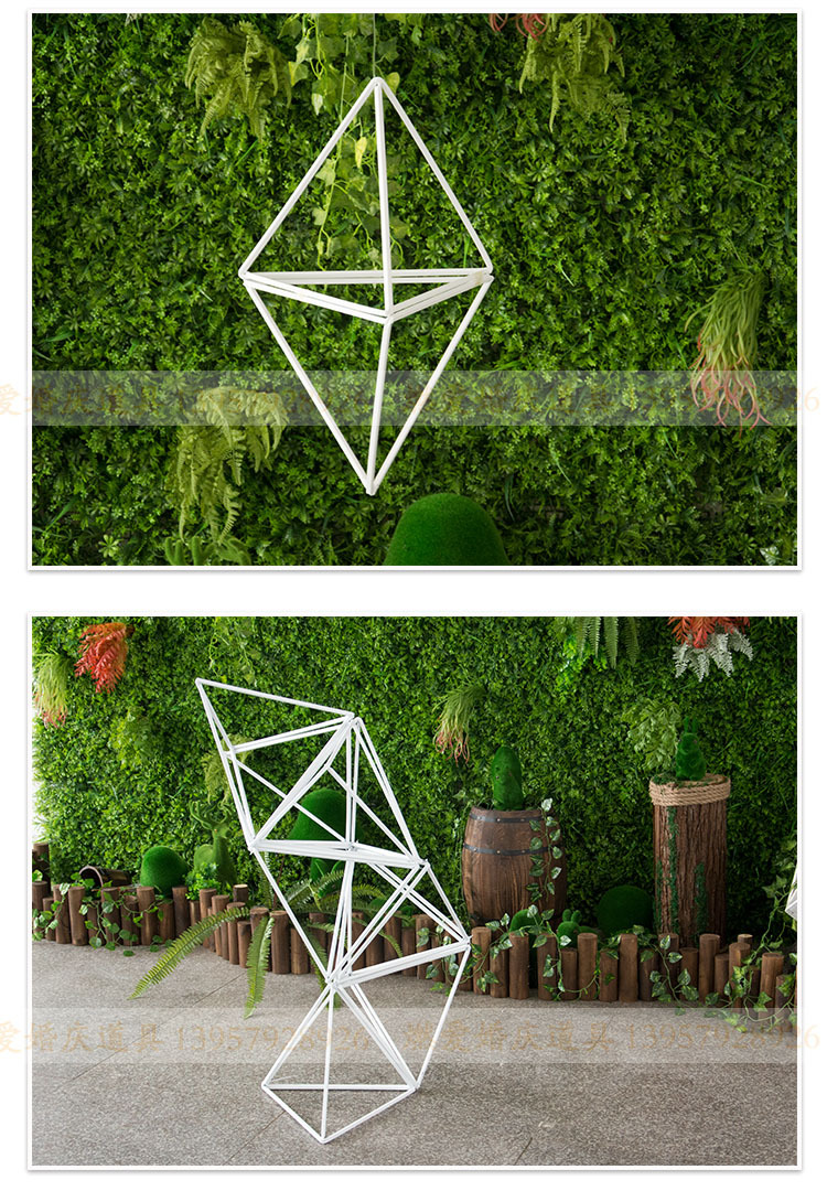 新品铁艺婚庆道具 几何三角形框婚礼布置舞台吊顶橱窗装饰摆件