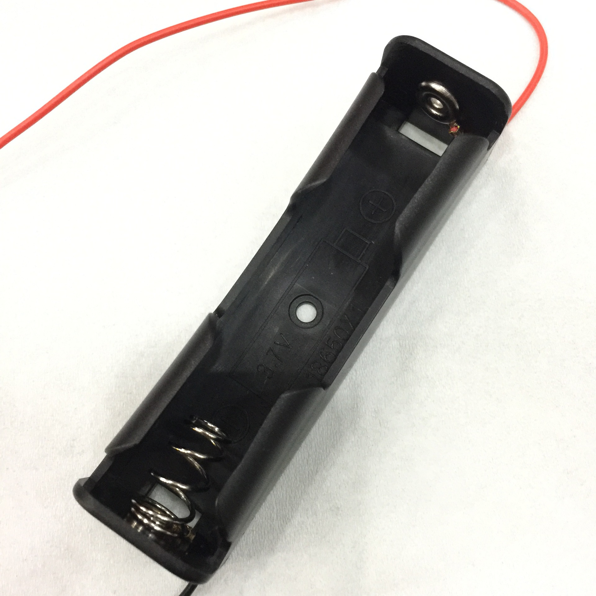 现货18650锂电池盒1节 一节18650带线电池盒 平头可用 环保pp材料