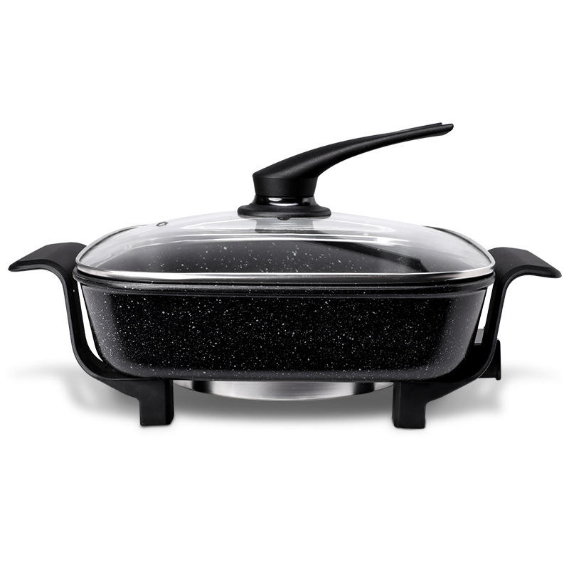 新款多功能家用电热锅  冬日聚餐电火锅时尚炒蒸煮一体锅定制批发