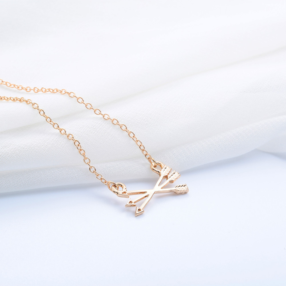 qiming欧美箭头女项链时尚吊坠 弓箭项链 箭头吊坠 合金饰品外贸