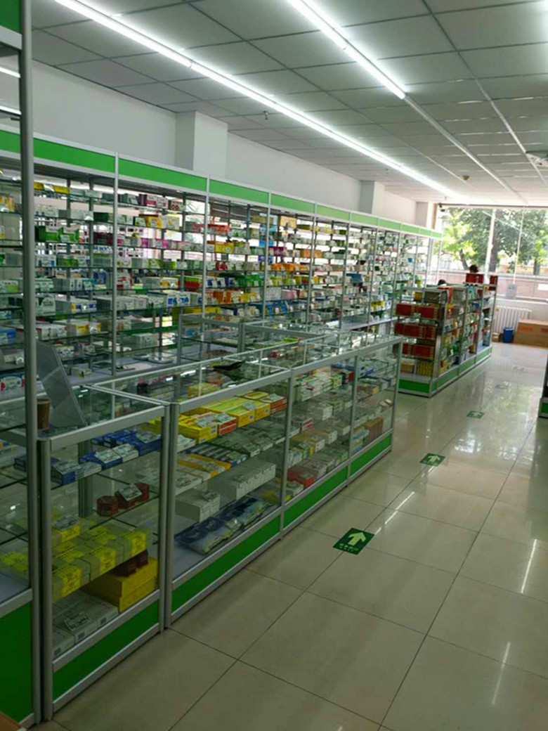 玻璃展示柜_精品西药柜台医药药品柜玻璃展示柜药房药
