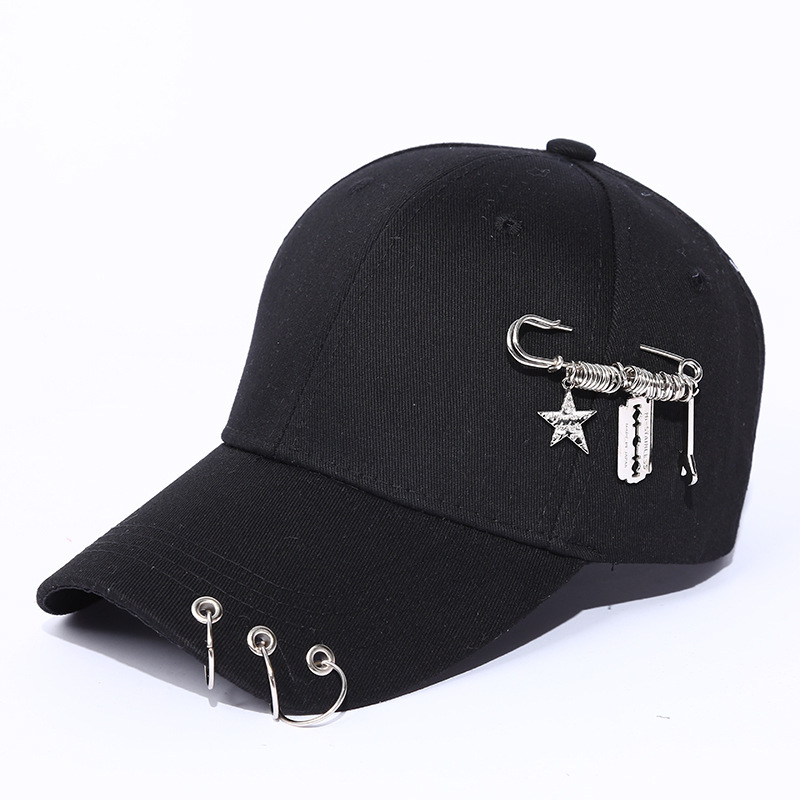 2023 Spring and Autumn European and American Baseball Cap Personality Fashion Iron Hoop Female Cap Student Outdoor Canvas Cap Wholesale
